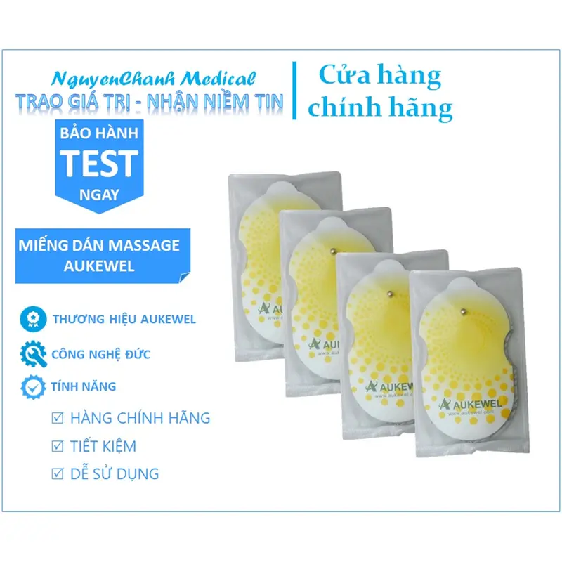 Miếng Dán Máy Massage Xung Điện Aukewel Combo 4 Cặp (Loại Tốt) - Dán Chính Hãng, Dán Mát Xa 0