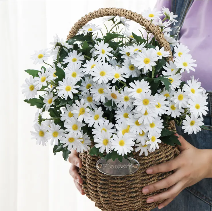 Cúc họa mi cao cấp (hoa lụa) 38cm 23-25bông -Hoa giả-Hoa lụa Daisy loại đẹp như thật trang trí nội thất phòng khách, văn phòng, quán