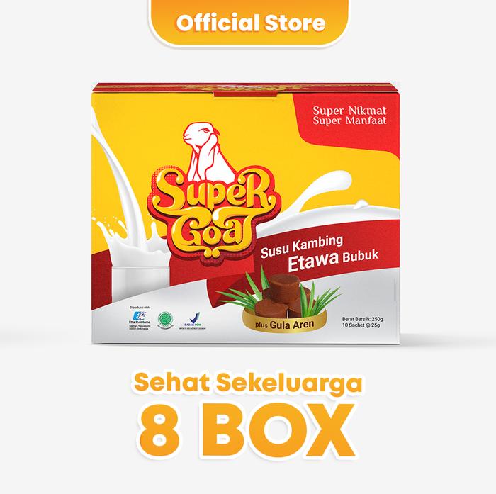 Gambar Supergoat Susu Etawa (8 Box) Susu Kambing Bubuk Gula Aren Dairy Milk dari Supergoat Indonesia Kab. Sleman Tokopedia