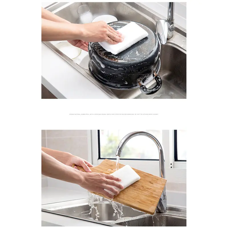 Miếng Bọt Biển Làm Sạch Gia Đình, 5 Cái, Miếng Cọ Rửa, Dày, Vải Làm Sạch, Dụng Cụ Vệ Sinh Nhà Bếp Gia Đình, Phụ Kiện Rửa Bát Rửa Chén 1