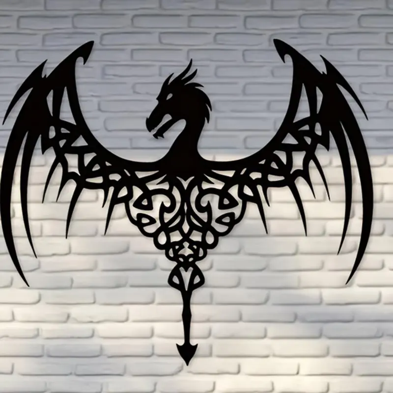 Dragon Wing Design Wall Art, 1 Count Modern Art Metal Wall Decor, Wall Hanging Decor for Home Living Room Bedroom 4