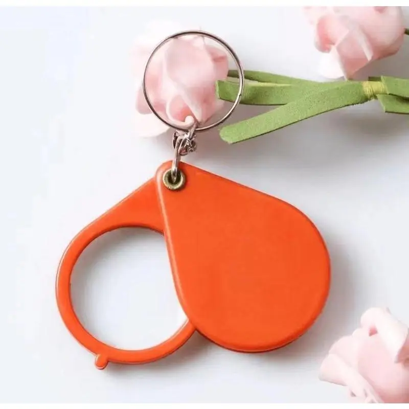 Gantungan kunci lipat kaca pembesar alat baca khusus untuk orang tua untuk membaca pembesaran tinggi mini genggam portabel definisi tinggi Keychain 1