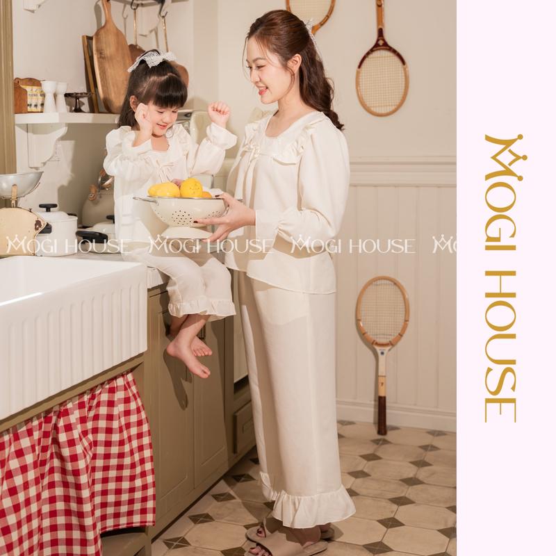 Đồ Ngủ Đôi Mẹ & Bé - DAISY SET, Đồ Ngủ Thu Đông Chất Đũi Mềm Thoáng Mát, Bé 1-5 Tuổi MOGI HOUSE 1