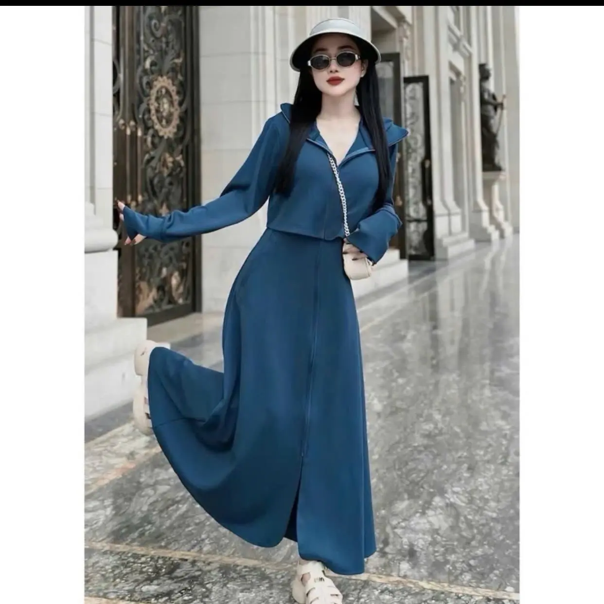 Áo chống nắng  2 lớp dáng Crottop chất liệu Umi