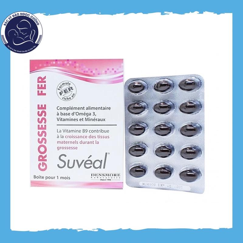 Suveal Grossesse Fer - Vitamin tổng hợp dành cho bà bầu- Hộp 30 viên - Hàng nhập khẩu từ Pháp