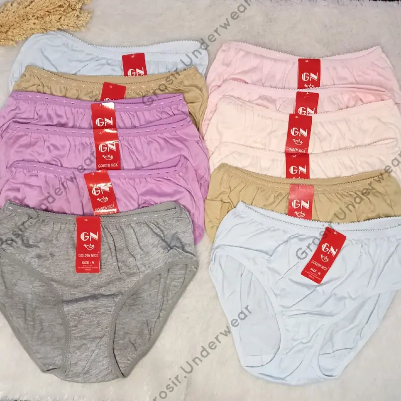 Celana Dalam Wanita Golden Nick Warna Tuda dan Muda CD Wanita GN Polos Bahan Katun Rayon Poliester 5