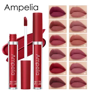 Ampelia Matte Lipstik 6 pcs Set Tahan Air Cepat Kering Tahan Lama Lipstick Bibir Red