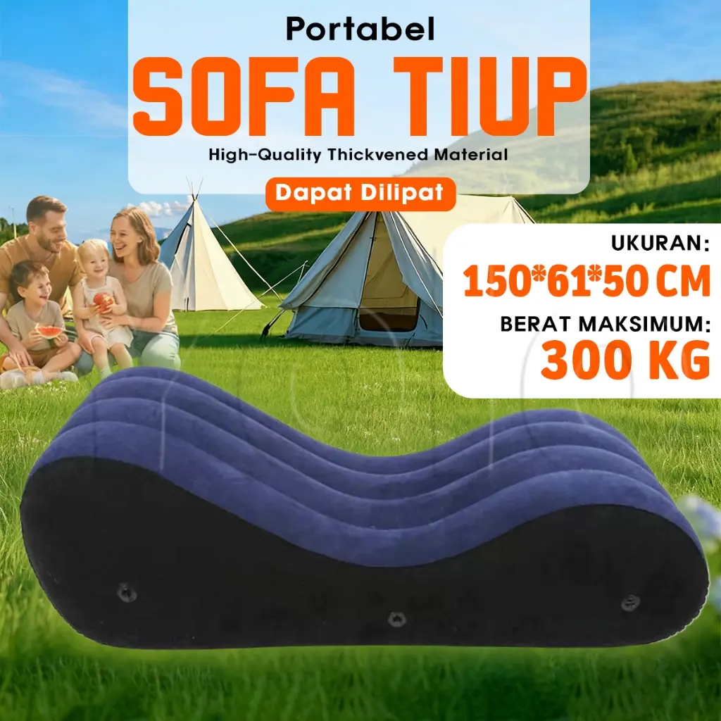 Angin Sofa Tiup Portabel Inflatable Berkemah Rumah dan Luar Ruangan Lipat Kursi Angin Lipat Dewasa Sofa Malas Tiup Ruang Ganda Air Santai Sofa Dengan Pompa Ruangan tiup pantai luar ruangan sofa