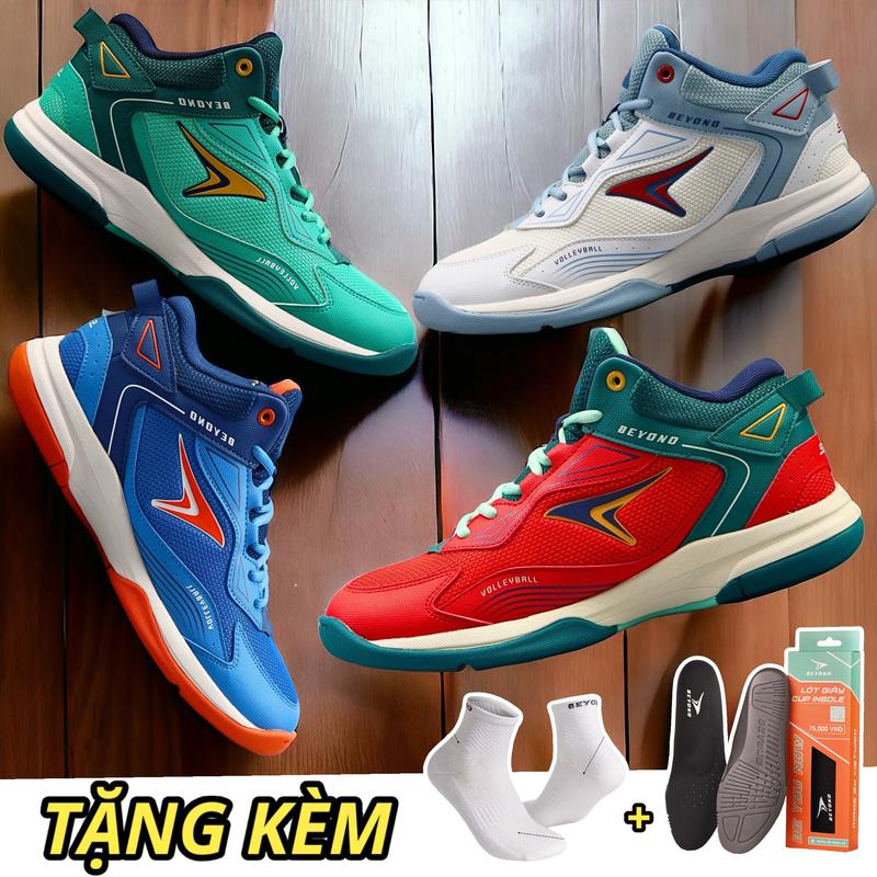 Giày Bóng Chuyền Beyono Sky Cổ Cao Tặng Kèm Cặp Lót Giày Theo Size Và Tất