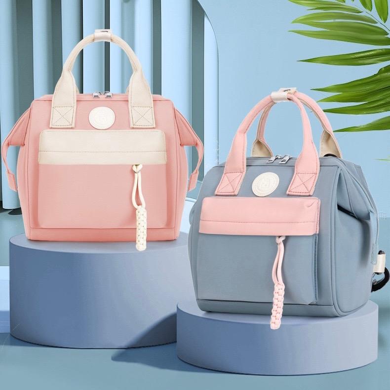 Balo đựng bỉm sữa kiêm túi xách bỉm sữa phong cách Hàn Quốc cho mẹ và bé 23x23x14 Cho Bé Kem Đeo Chéo