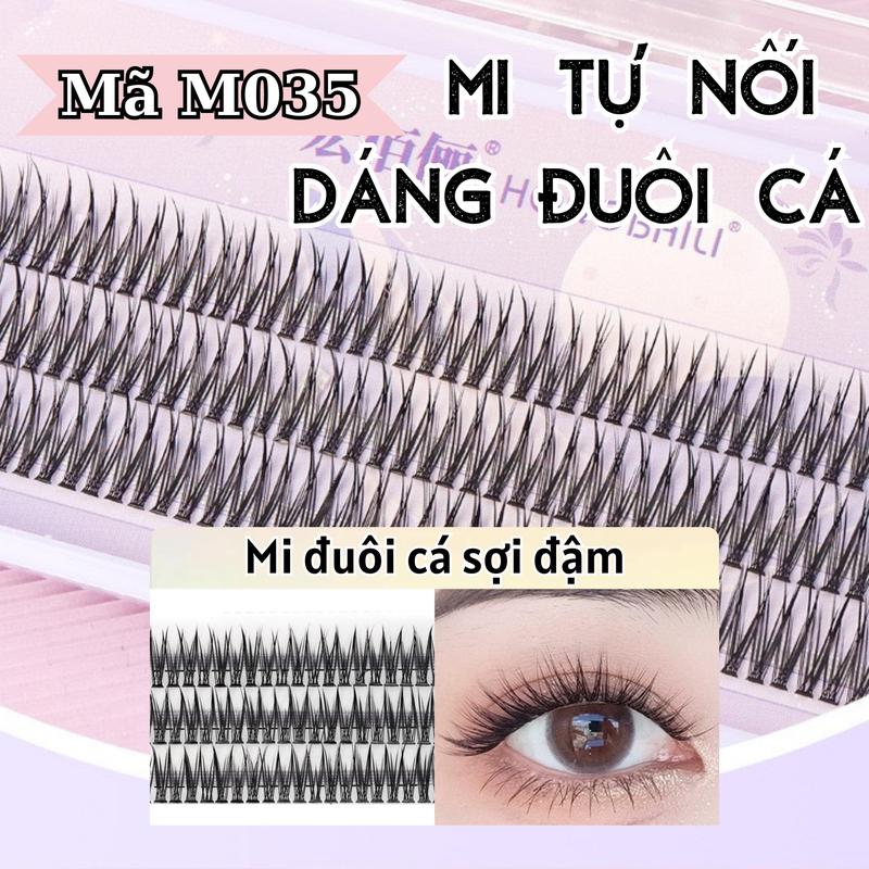 Thương hiệu Hongbali Mi chùm tự nối dáng mi đuôi cá đậm M035 cong vút phần đuôi mắt, cuốn hút và quyến rũ( Chưa kèm keo và nhíp nối)