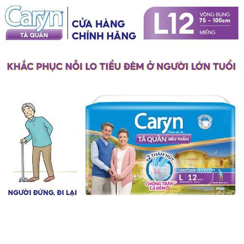 Caryn Tã bỉm quần L12 Siêu thấm dành cho người đứng và đi lại được cần người trợ giúp