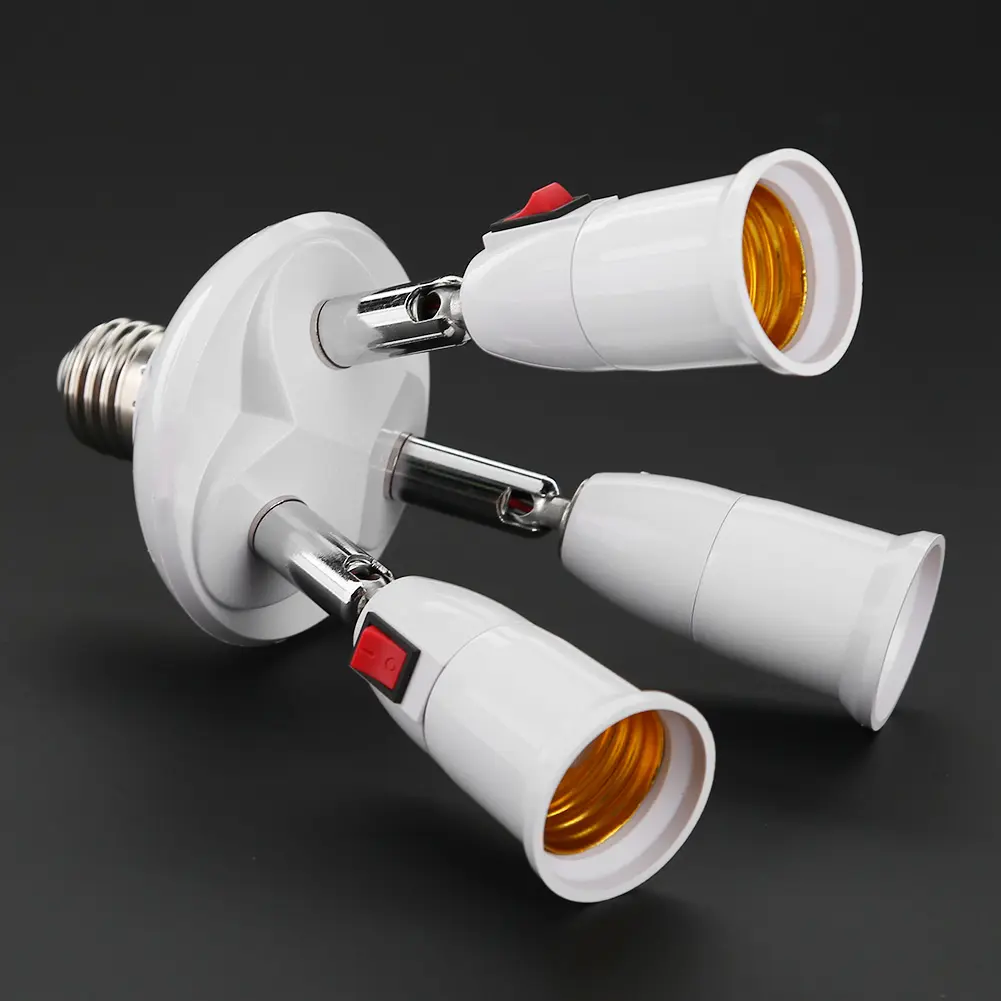 【COD】2/3 Heads Practical E27 Lamp Holder Rotatable Adapter Converter LED Light Bulb Socket Lamps Splitter