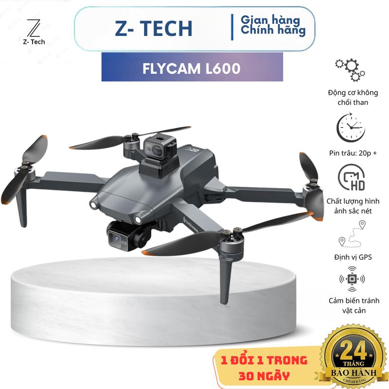 Flycam L600 Pro Max Động Cơ Không Chổi Than, Camera Full HD 4K, Máy Bay Điều Khiển Từ Xa Có Định Vị GPS Thông Minh Tự Quay Về, Bay Xa Tới 3000m DRONE . Bảo Hành 1 Đổi 1 Trong 30 Ngày pro  max