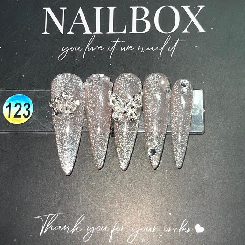 M123 Nailbox thạch mắt mèo xinh kèm keo dũa dành cho nữ 1