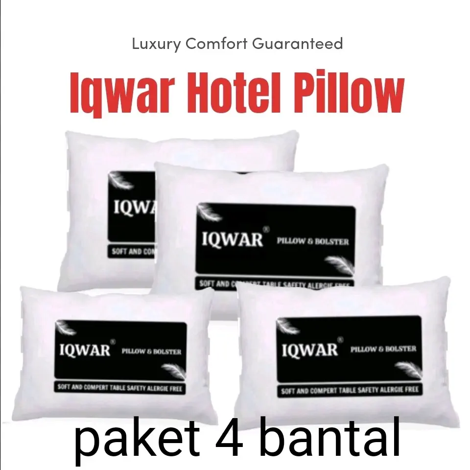 Bantal paket 4 Bantal  Tidur Hotel Silikon Guling Katun Bed