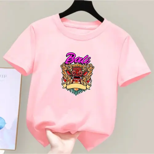 Kaos Anak BARONG Bali Unisex Usia 2-12Th Baju Lengan Pendek Atasan Oblong DTF COD Cewek Katun 3