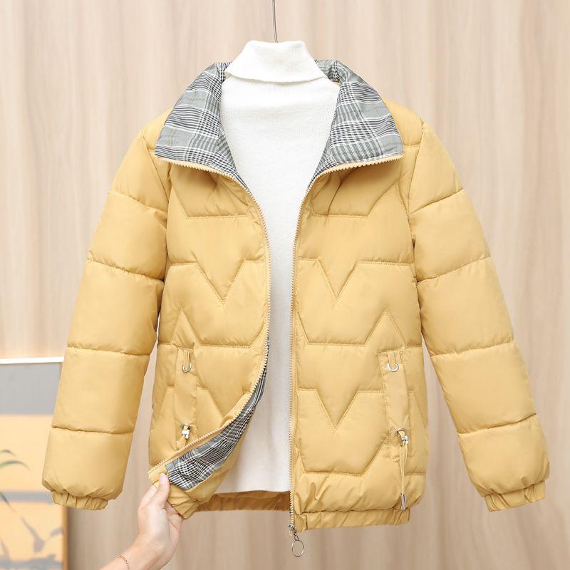 Cotton-padded Jacket Short Women's New Winter Large Size Fashion Stand-up Collar Warm Loose Jackets 1