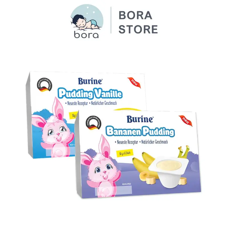 Pudding ăn dặm cho bé từ 6 tháng Burine giàu dinh dưỡng 0