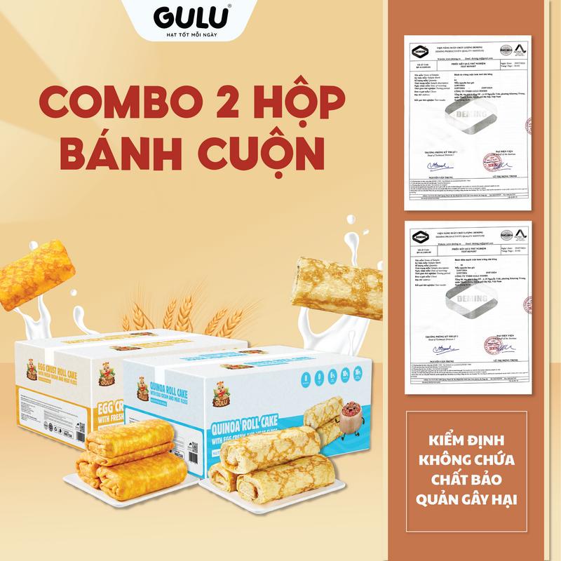 LIVESTREAM Combo 2 Hộp Bánh Dinh Dưỡng Cuộn Chà Bông Gulu Foods