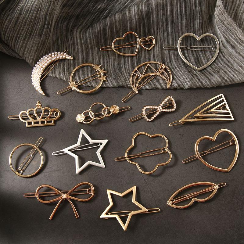Accessories Hair Styling Ponytail Hairpins Barrettes Knot Hair Clip Metal Hairclips Star Heart Hair Pins Geometric Hairpins 0