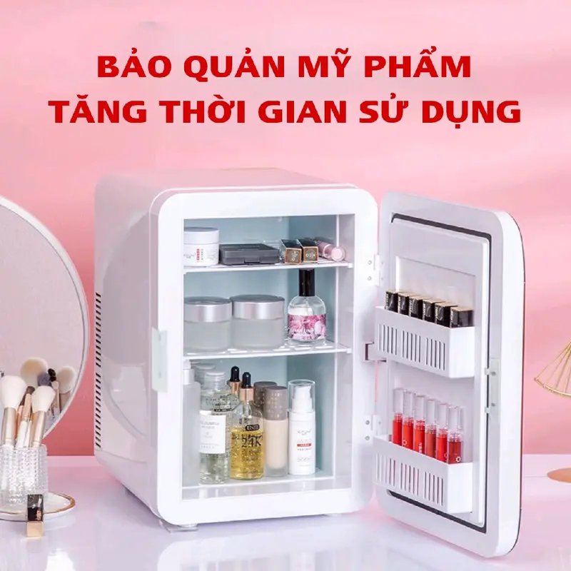 Tủ Lạnh Mini SAST 16L, 22L Bảo Quản Mỹ Phẩm, Thuốc Y Tế, Làm Lạnh Và Hâm Nóng Sữa Cho Bé ( Sử Dụng Điện 220V, 12V Trên Ô Tô ) 2