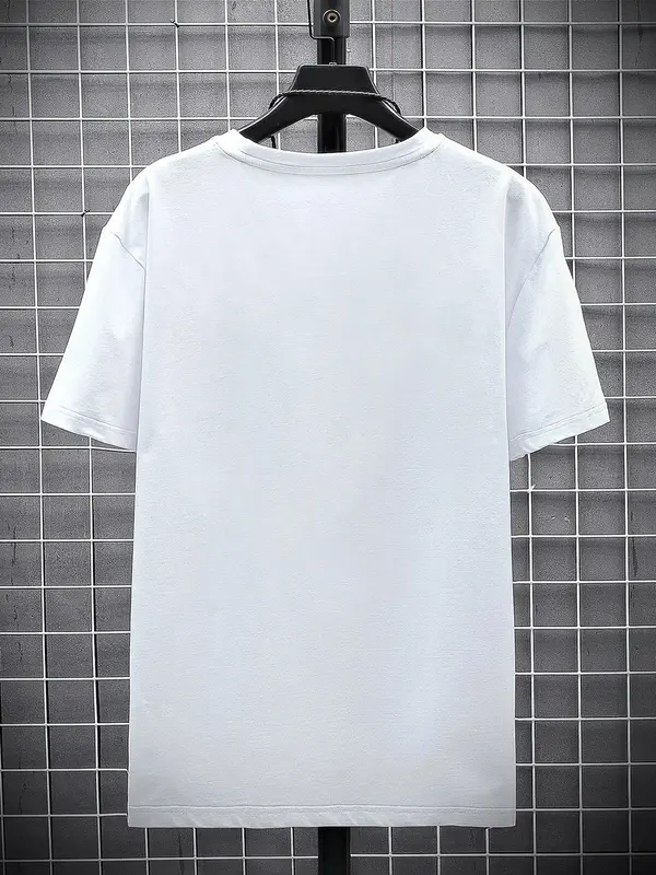 Men's Letter Print Round Neck Sleep Tee, Regular Fit Casual Soft Comfortable Short Sleeve Crew Neck Sleep Top for All Seasons, Men's Sleepwear & Loungewear for Daily Wear 8
