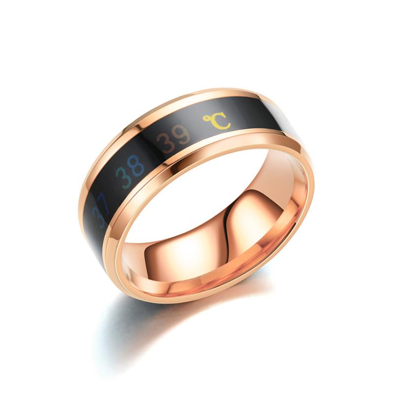 Product Introduction of 8mm Stainless Steel Ring Smart Sensor Body Temperature Ring Temperature Test Finger Rings Fashion Real-time Display for Women Man Couple Band Wedding #439992 37