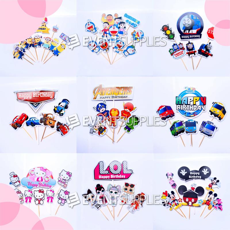 Topper Roti 8 Topper Cake Kue/Roti/Ulang Tahun Kertas Topping Hiasan Happy - Shop ...