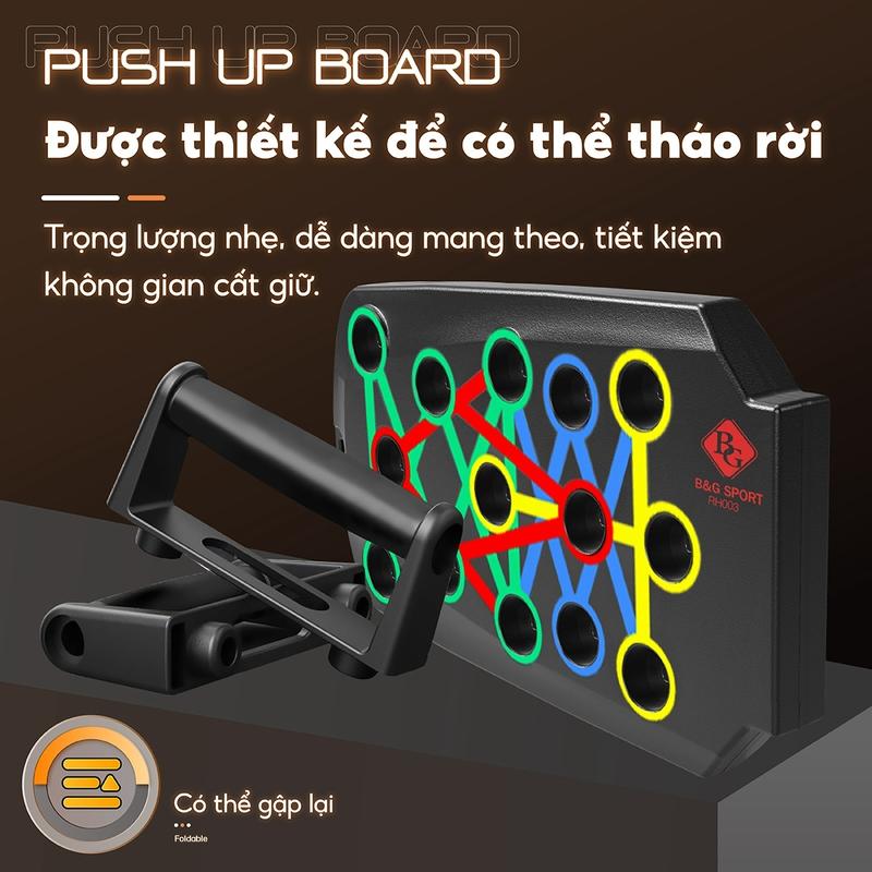 RH003 BG Việt Nam Mall-Bộ Hít Đất Đa Năng Cao Cấp Có Kẻ Vạch Hướng Dẫn Xà Đơn Đồng bàn chống đẩy