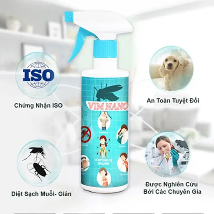 Chai Xịt Đuổi Muỗi Côn Trùng Vim Nano 500ml, Mùi Hương Dễ Chịu Xuất Xứ Thảo Mộc, Xua Đuổi Muỗi, Gián, Côn Trùng x ị 3