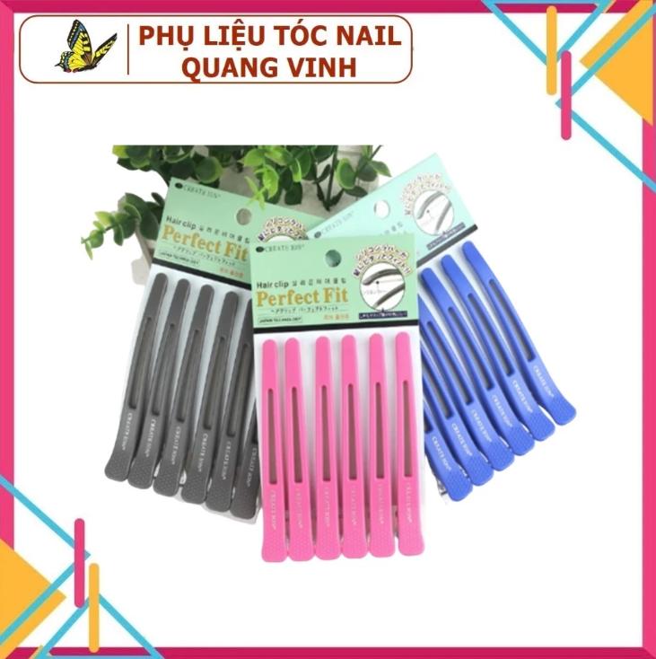 Sét 6 cây kẹp tóc mỏ vịt Crfatfioh cao cấp 3 màu lựa chọn