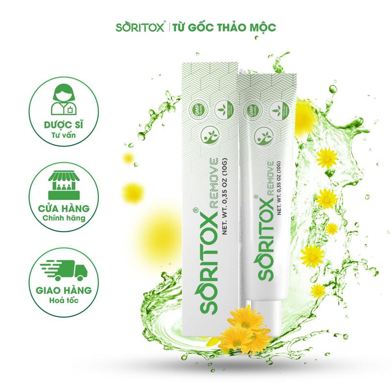 Gel chấm Mụn cóc Mụn cơm Mắt cá chân Chai chân Mụn thịt Mụn ruồi chiết suất từ thảo mộc Việt Nam - SORITOX GEL 10GR