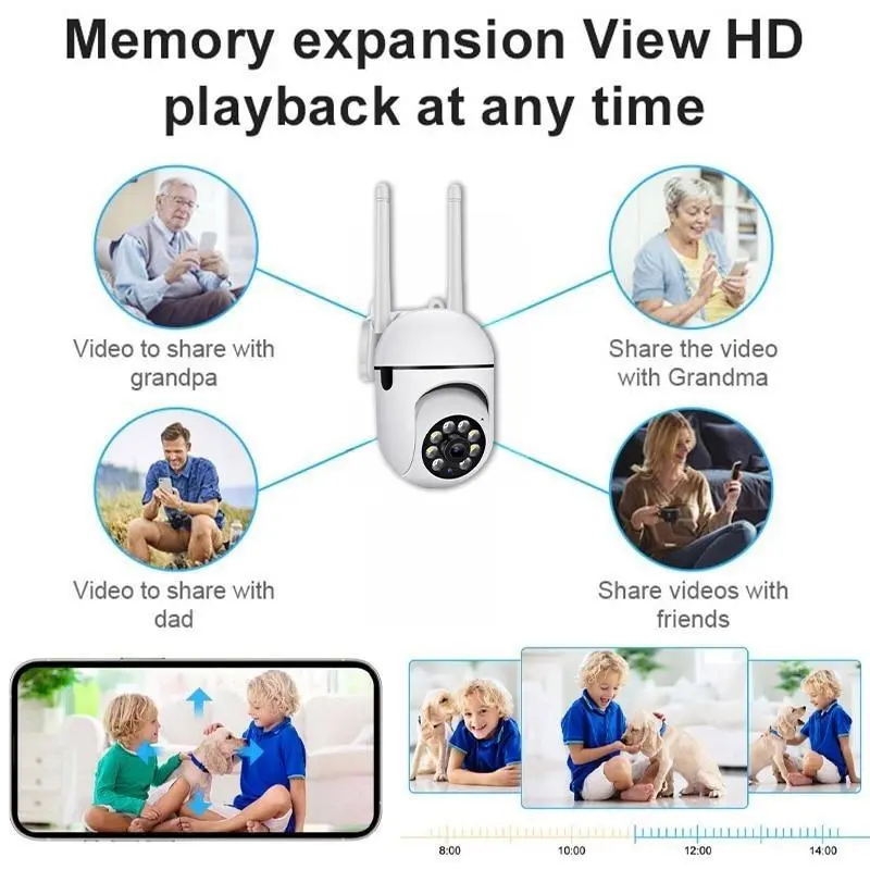 Beli 1 Get 1-V380 Pro Kamera  Wifi CCTV IP Full HD 1080P Waterproof Tanpa Kabel dengan Pelacakan Manusia & Wireless 6