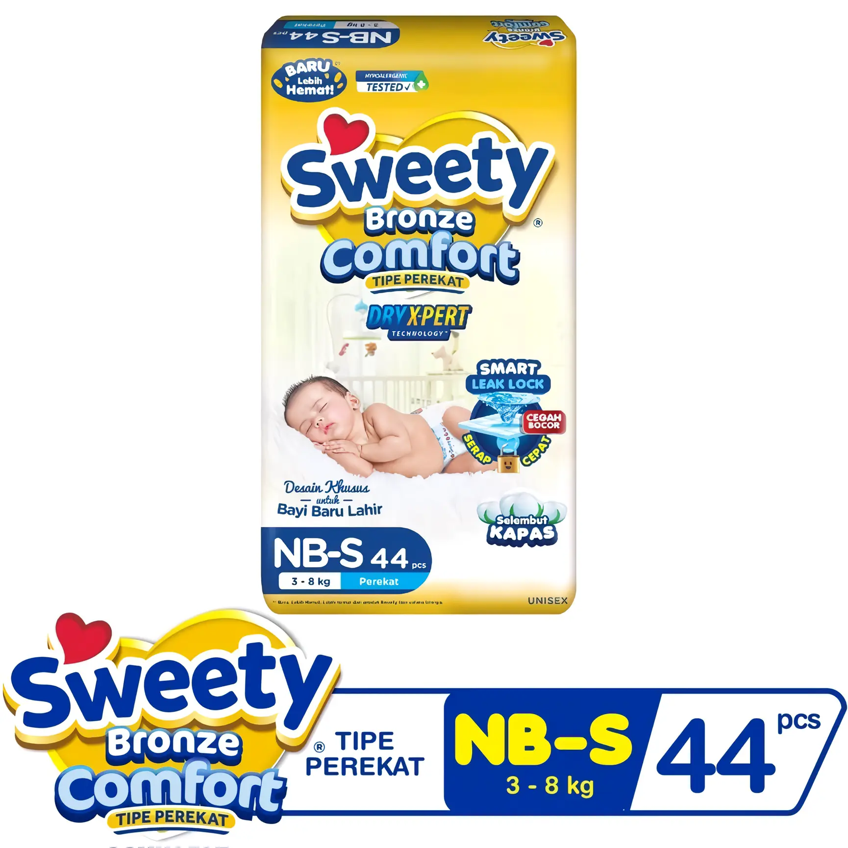 Sweety Bronze Comfort NBS-24 / NBS-44  New born Diapers Popok Bayi Perekat