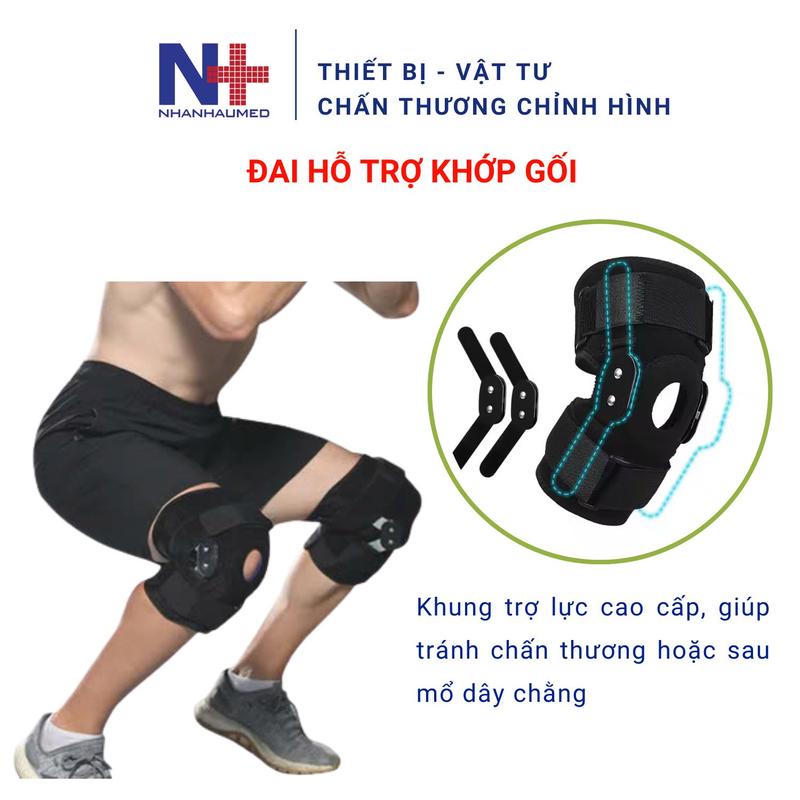 1 Chiếc Đai Bảo Vệ Khớp Gối Khung Trợ Lực Cao Cấp Bảo Vệ Đầu Gối, Nẹp Gối Sau Mổ Dây Chằng