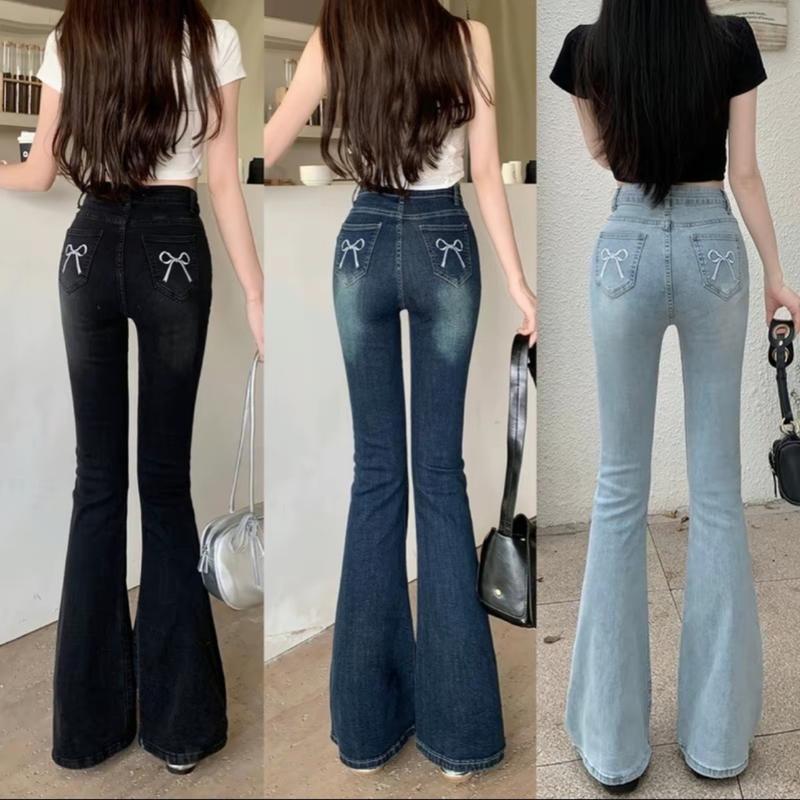 QUẦN JEANS NỮ ỐNG LOE MÀU PHỦ DƠ HOTTREND 2025