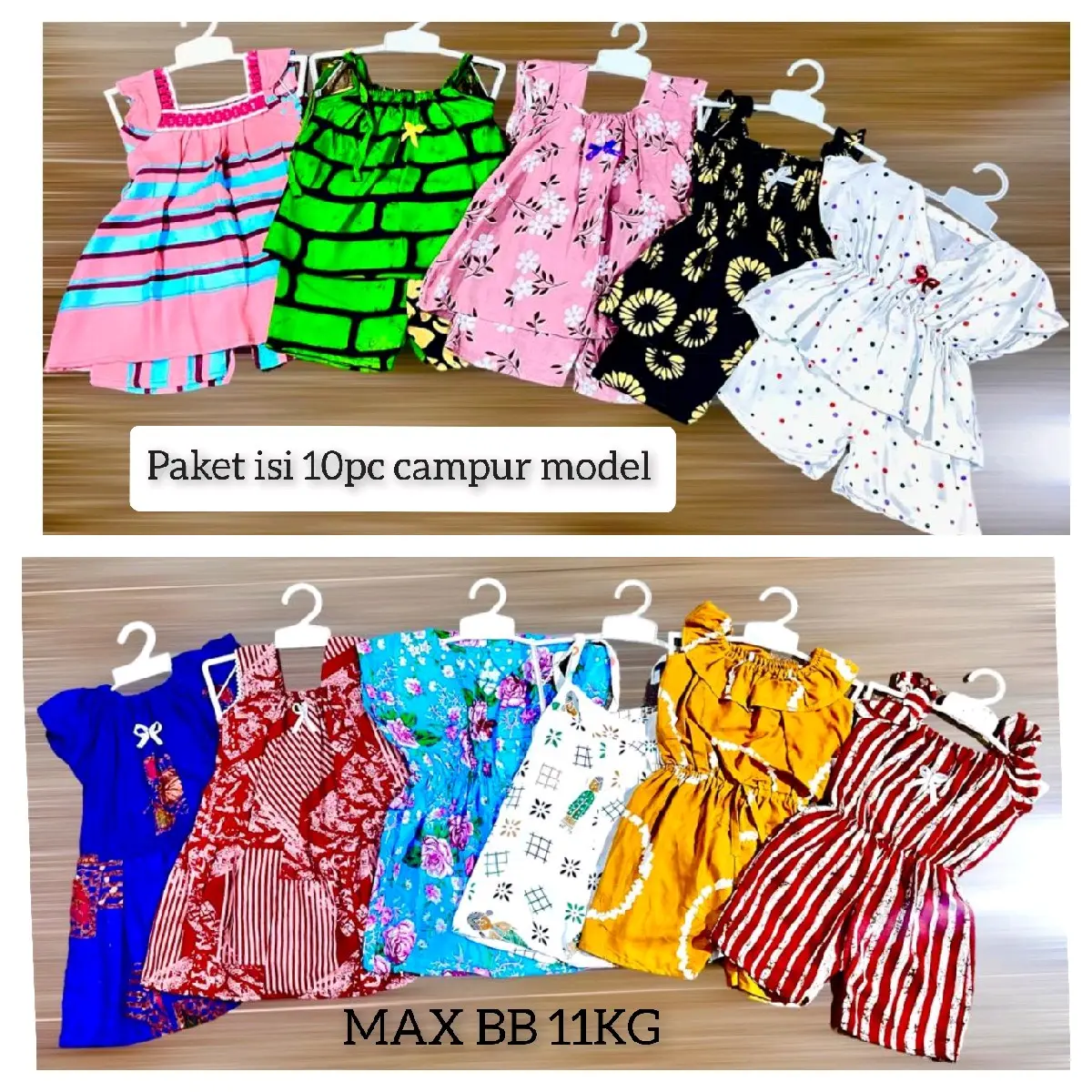 1 sd 2Tahunan paket baju cewek isi 10pc campur model paket usaha mini Rayon