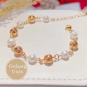 Gelang mutiara air tawar lombok mix bola