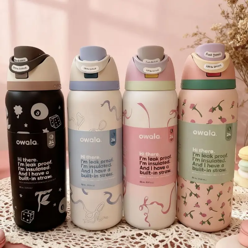 Kuromi Owala FreeSip Stainless-Steel Water Bottle With Locking