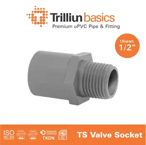 Fitting Pipa uPVC Trilliunbasics TS Valve Socket 1/2" Inch