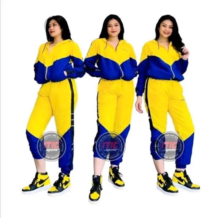 setelan jaket parasut/setelan jaket senam