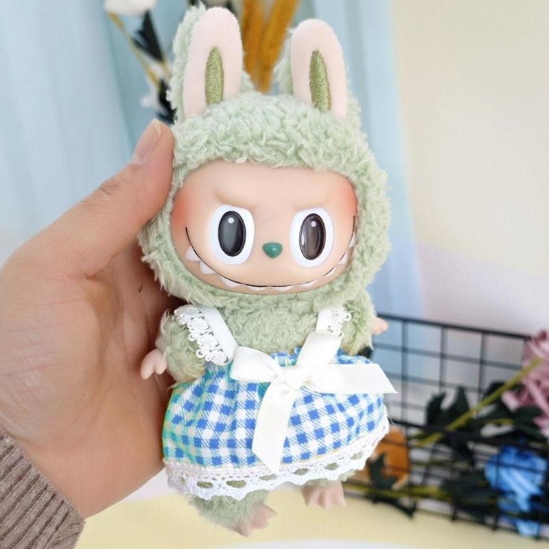 Quần áo búp bê Epeaa labubu, Phụ kiện búp bê Thủ Công thời gian để thư giãn đầy Labu, Quà tặng cos bền, váy lưới kim sa nơ, Thích hợp cho búp bê Labu 17 cm Toy Đồ Chơi 4