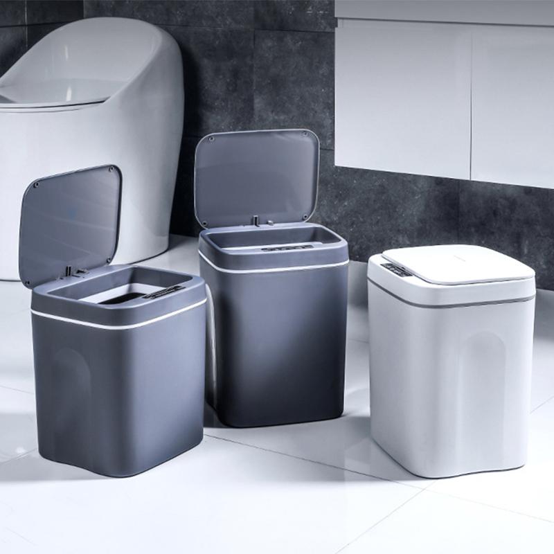 Thùng rác điện tử cảm biến sạc thông minh 12L / 14L / 16L / thân thiện với môi trường / Thùng rác hình chữ nhật tiết kiệm năng lượng 7
