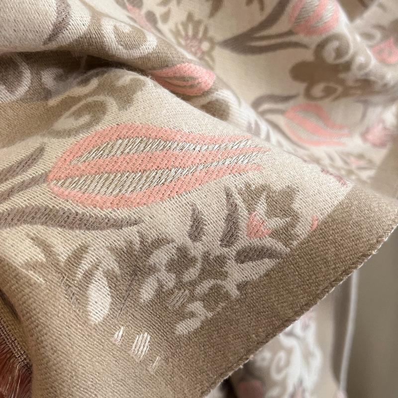 Product Introduction of ผ้าพันคอ Jacquard ขอบ, สไตล์วินเทจ, แคชเมียร์เทียม, ผ้าคลุมไหล่หนาอบอุ่น, เหมาะสำหรับฤดูใบไม้ร่วงและฤดูหนาว, ลำลองและเดินทาง, ผ้าพันคอบากกันลม 13