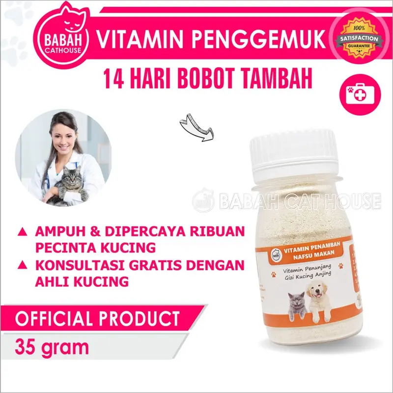 VITAMIN GEMUK Kucing Penambah Nafsu Makan Anjing Obat Penggemuk Untuk Fitamin Anak Cat Kitten Hamil Dan Vit Adult Menyusui BabahCatHouse Supplemen  Suplemen Badan Ampuh Murah 3