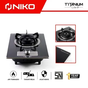 NIKO Kompor Gas 1 Tungku Titanium LITE 1 Stainless Steel GARANSI RESMI - KOMPOR SAJA