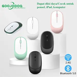 Goojodoq Bluetooth Mouse Wireless Silent Ultra Tipis Portable Rechargeable USB Power Saving Mouse