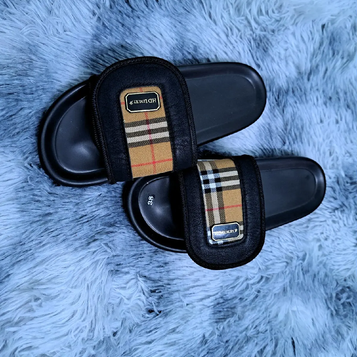DéP xé nhám slipper quay da may vá đế bánh mì béo - DéP Quai Ngang