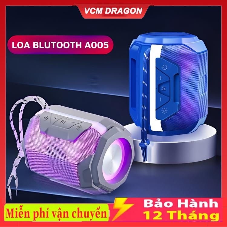 Loa Bluetooth Mini A005 Nhỏ Gọn Có Đèn LED RGB Nhấp Nháy Theo Nhạc Công Suất 5W Ấm Bass Mạnh Hỗ Trợ Thẻ Nhớ USB